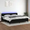 vidaXL Sommier à lattes de lit et matelas et LED Noir 200x200 cm Tissu