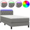 vidaXL Sommier à lattes de lit avec matelas et LED Gris foncé 80x200cm