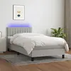 vidaXL Sommier à lattes de lit avec matelas LED Gris clair 100x200 cm