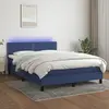 vidaXL Sommier à lattes de lit avec matelas LED Bleu 140x190 cm Tissu