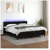 vidaXL Sommier à lattes de lit avec matelas LED Noir 160x200 cm Tissu