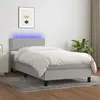 vidaXL Sommier à lattes de lit matelas LED Gris clair 100x200 cm Tissu