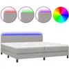 vidaXL Sommier à lattes de lit matelas LED Gris clair 200x200 cm Tissu