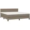 vidaXL Sommier à lattes de lit avec matelas LED Taupe 180x200 cm Tissu