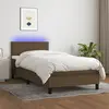 vidaXL Sommier à lattes de lit matelas et LED Marron foncé 100x200 cm