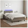 vidaXL Sommier à lattes de lit avec matelas LED Taupe 120x200 cm Tissu