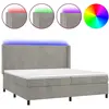 vidaXL Sommier à lattes de lit matelas et LED Gris clair 200x200 cm