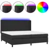vidaXL Sommier à lattes de lit matelas LED Noir 200x200cm Similicuir