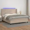 vidaXL Sommier à lattes de lit matelas LED Cappuccino 160x200 cm