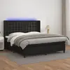 vidaXL Sommier à lattes de lit matelas LED Noir 160x200cm Similicuir