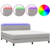 vidaXL Sommier à lattes de lit matelas LED Gris clair 160x200 cm Tissu