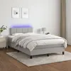 vidaXL Sommier à lattes de lit matelas LED Gris clair 120x200 cm Tissu