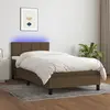 vidaXL Sommier à lattes de lit matelas et LED Marron foncé 100x200cm