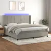 vidaXL Sommier à lattes de lit matelas et LED Gris clair 200x200 cm