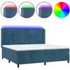 vidaXL Sommier à lattes de lit matelas et LED Bleu foncé 200x200 cm