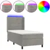 vidaXL Sommier à lattes de lit et matelas et LED Gris clair 80x200cm