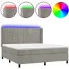 vidaXL Sommier à lattes de lit matelas et LED Gris clair 160x200 cm