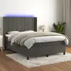 vidaXL Sommier à lattes de lit matelas et LED Gris foncé 140x190 cm