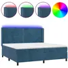 vidaXL Sommier à lattes de lit matelas et LED Bleu foncé 200x200 cm