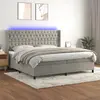 vidaXL Sommier à lattes de lit matelas et LED Gris clair 200x200 cm