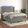 vidaXL Sommier à lattes de lit matelas et LED Gris clair 140x190 cm