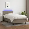 vidaXL Sommier à lattes de lit avec matelas LED Taupe 80x200 cm Tissu