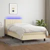 vidaXL Sommier à lattes de lit avec matelas LED Crème 80x200 cm Tissu