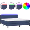 vidaXL Sommier à lattes de lit avec matelas LED Bleu 160x200 cm Tissu