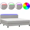 vidaXL Sommier à lattes de lit et matelas et LED Gris clair 180x200 cm