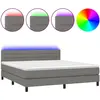 vidaXL Sommier à lattes de lit et matelas et LED Gris foncé 160x200 cm