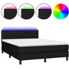 vidaXL Sommier à lattes de lit avec matelas LED Noir 140x190 cm Tissu