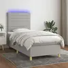 vidaXL Sommier à lattes de lit et matelas et LED Gris clair 80x200cm