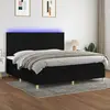 vidaXL Sommier à lattes de lit et matelas et LED Noir 200x200 cm Tissu