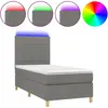 vidaXL Sommier à lattes de lit et matelas et LED Gris foncé 100x200 cm
