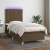 vidaXL Sommier à lattes de lit et matelas et LED Marron foncé 90x190cm