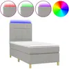 vidaXL Sommier à lattes de lit et matelas et LED Gris clair 80x200cm