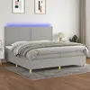vidaXL Sommier à lattes de lit matelas et LED Gris clair 200x200 cm