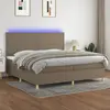 vidaXL Sommier à lattes de lit et matelas et LED Taupe 200x200cm Tissu
