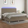 vidaXL Sommier tapissier et matelas et LED Taupe 200x200 cm Tissu