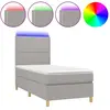 vidaXL Sommier à lattes de lit avec matelas et LED Gris clair 90x200cm