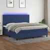 Non communiqué vidaXL Sommier à lattes de lit et matelas et LED Bleu 200x200 cm Tissu