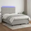 vidaXL Sommier à lattes de lit et matelas et LED Gris clair 140x200 cm