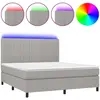 vidaXL Sommier à lattes de lit et matelas et LED Gris clair 160x200 cm