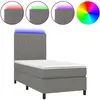 vidaXL Sommier à lattes de lit avec matelas et LED Gris foncé 90x200cm