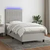 vidaXL Sommier à lattes de lit avec matelas et LED Gris clair 90x190cm