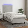 vidaXL Sommier à lattes de lit avec matelas et LED Gris clair 90x200cm