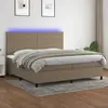 vidaXL Sommier à lattes de lit et matelas et LED Taupe 200x200cm Tissu