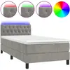 vidaXL Sommier à lattes de lit avec matelas LED Gris clair 100x200 cm