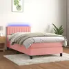 vidaXL Sommier à lattes de lit avec matelas et LED Rose 100x200 cm