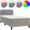 vidaXL Sommier à lattes de lit avec matelas et LED Gris clair 80x200cm